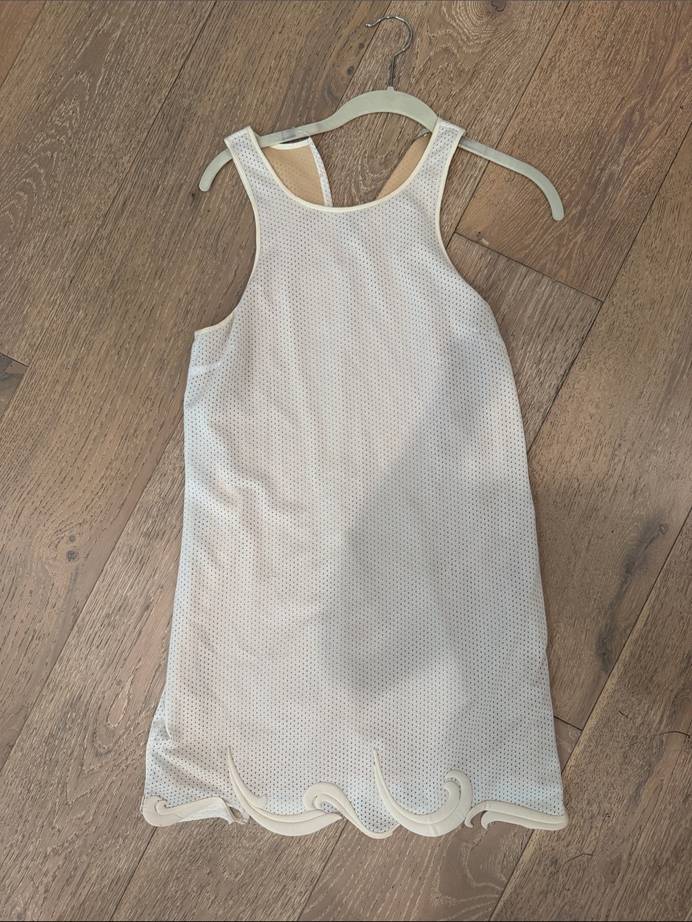 Stella McCartney Cream Scalloped Mesh Shift Dress